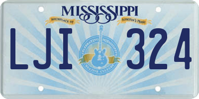 MS license plate LJI324
