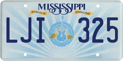 MS license plate LJI325