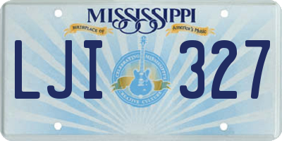 MS license plate LJI327