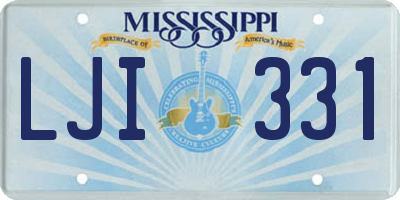MS license plate LJI331