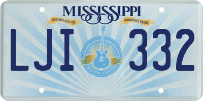 MS license plate LJI332