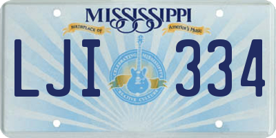 MS license plate LJI334