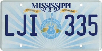 MS license plate LJI335