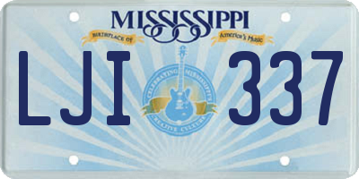 MS license plate LJI337