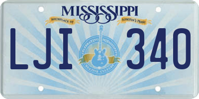 MS license plate LJI340