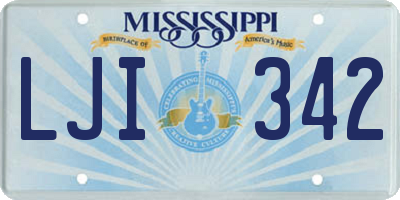 MS license plate LJI342