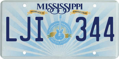 MS license plate LJI344