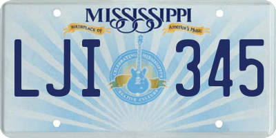 MS license plate LJI345