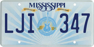 MS license plate LJI347