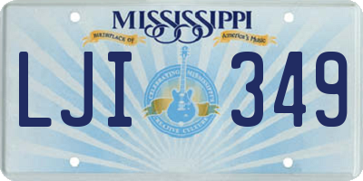 MS license plate LJI349