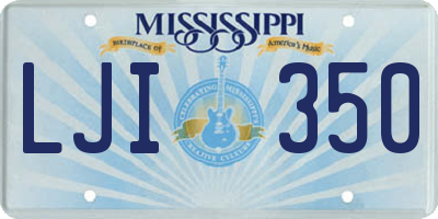 MS license plate LJI350