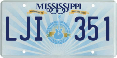 MS license plate LJI351