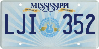 MS license plate LJI352