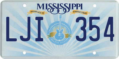 MS license plate LJI354