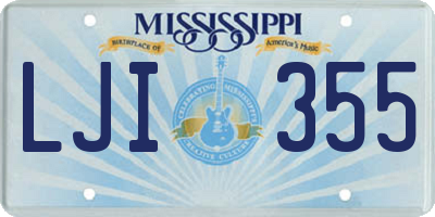 MS license plate LJI355