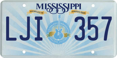 MS license plate LJI357
