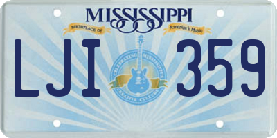 MS license plate LJI359