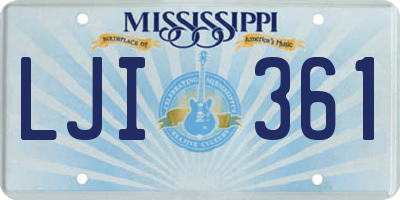 MS license plate LJI361