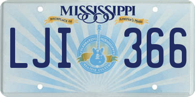 MS license plate LJI366