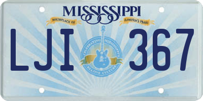 MS license plate LJI367