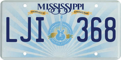 MS license plate LJI368