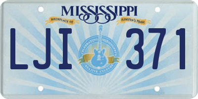 MS license plate LJI371