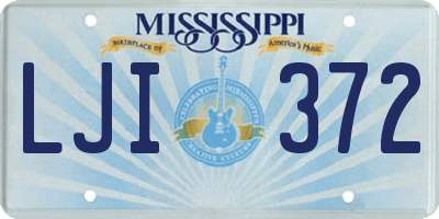 MS license plate LJI372
