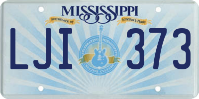 MS license plate LJI373