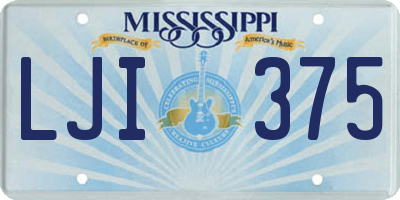 MS license plate LJI375