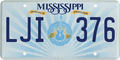 MS license plate LJI376