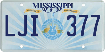MS license plate LJI377