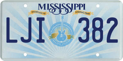 MS license plate LJI382