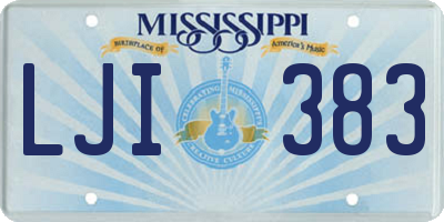 MS license plate LJI383