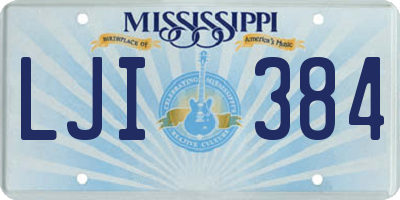 MS license plate LJI384
