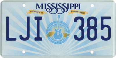 MS license plate LJI385