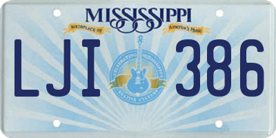 MS license plate LJI386