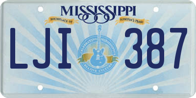 MS license plate LJI387