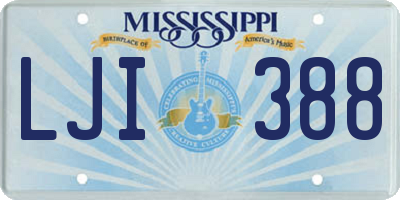 MS license plate LJI388