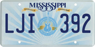 MS license plate LJI392