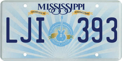 MS license plate LJI393