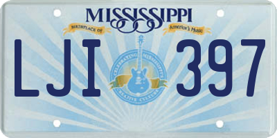 MS license plate LJI397