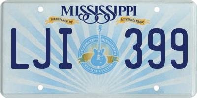 MS license plate LJI399