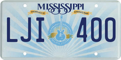 MS license plate LJI400