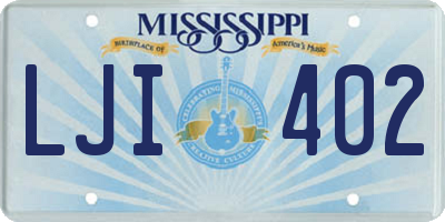 MS license plate LJI402