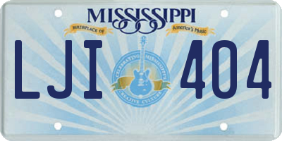 MS license plate LJI404