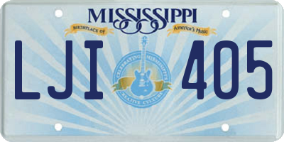 MS license plate LJI405