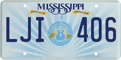 MS license plate LJI406