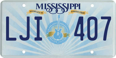 MS license plate LJI407