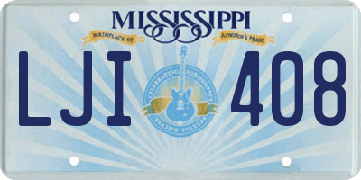 MS license plate LJI408