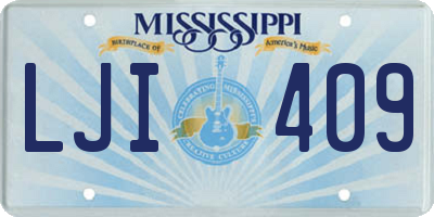MS license plate LJI409